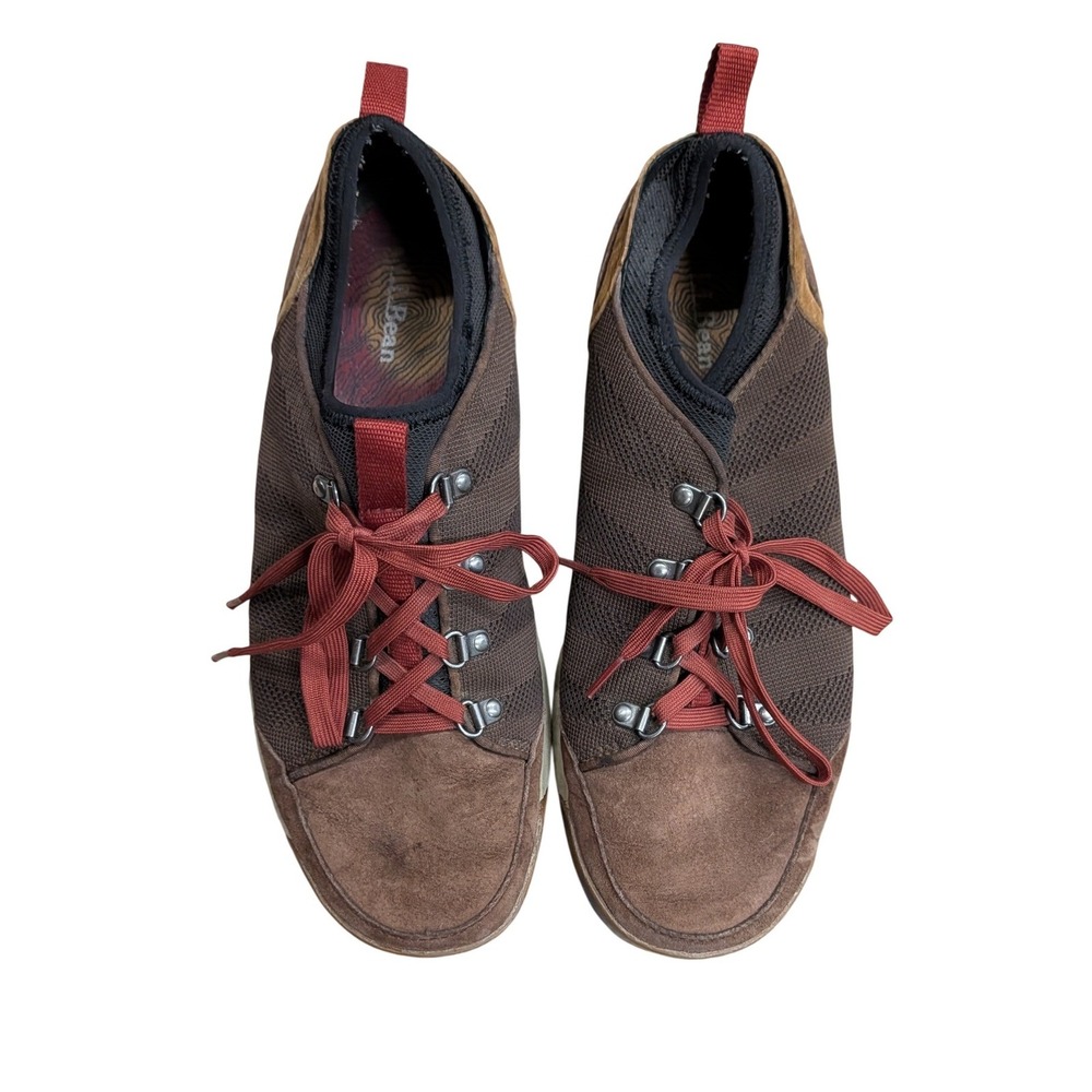 L.L. Bean Men's Vista Low Lace Up Hiking Shoes Brown Suede Mesh Sneakers- 11.5